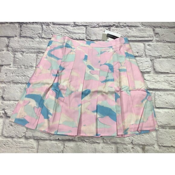 BP Womens Size Small Pleated Skirt in Pink Blue Painted Camo - Picture 1 of 6